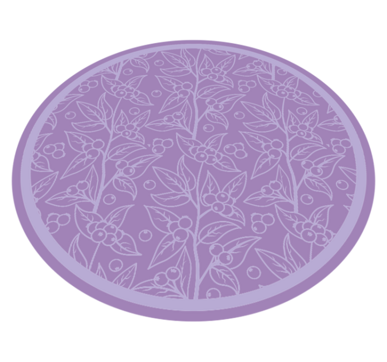 Lavender berry branches floral vinyl rug - TenStickers