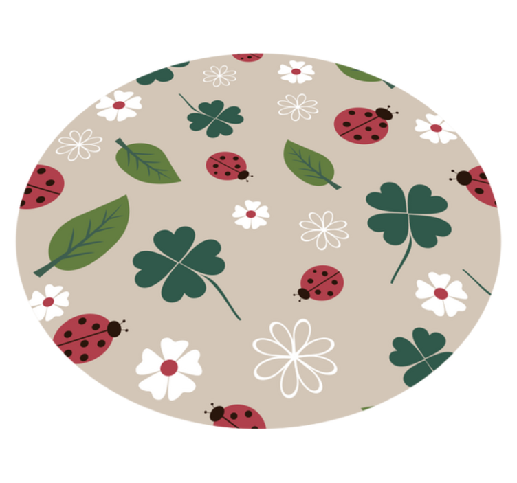 Springtime Ladybugs floral vinyl rug - TenStickers