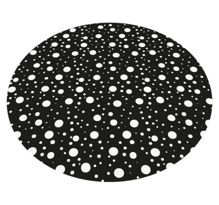 Grey and black polka dots nursery vinyl rug - TenStickers