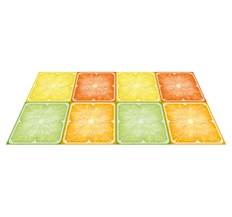 Citrus Slice Collage kitchen vinyl rug - TenStickers
