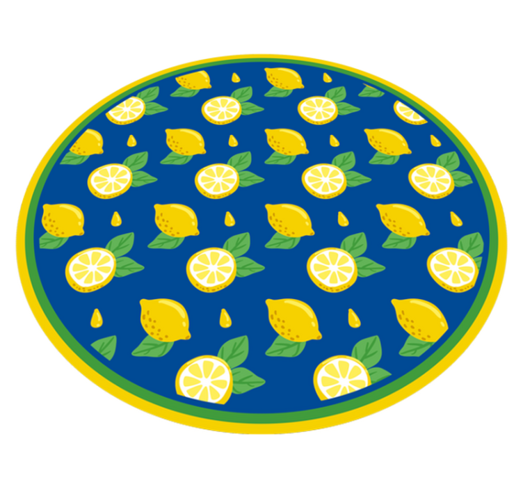 Citrus lemon design kitchen vinyl rug - TenStickers
