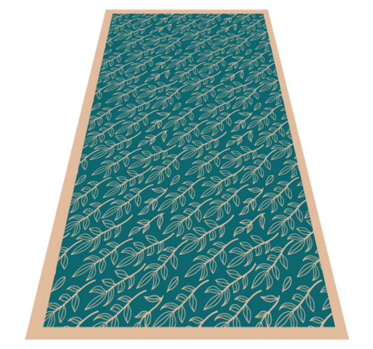 Green graceful leaves floral vinyl rug - TenStickers