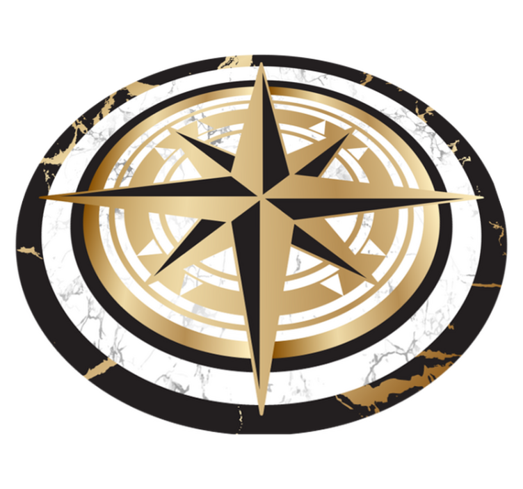 Compass medallion kitchen  vinyl rug - TenStickers