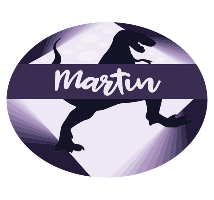 Velociraptor with name kids vinyl rug - TenStickers