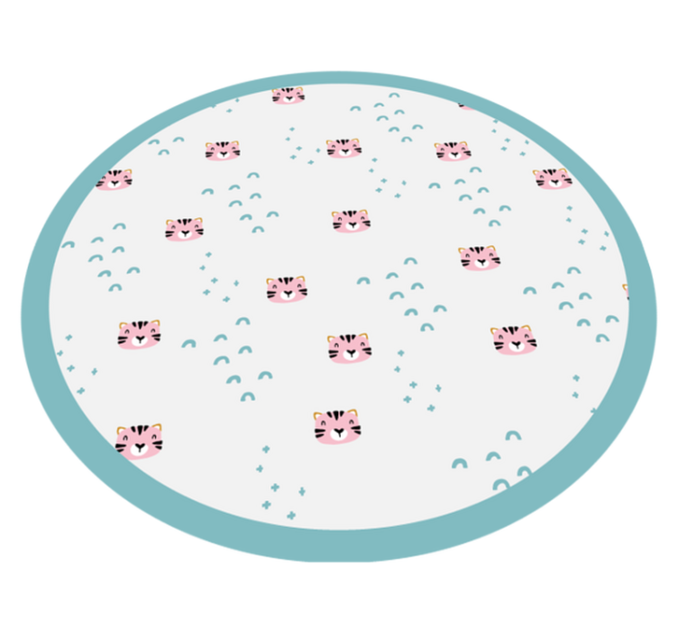 Blue rainbows and pink cats kids vinyl rug - TenStickers
