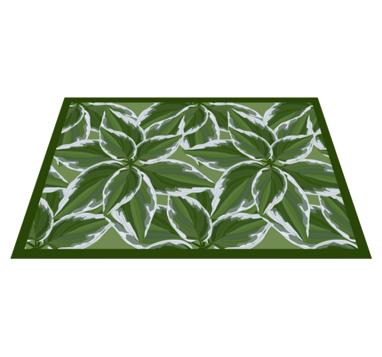 Green leaf pattern living room vinyl rug - TenStickers
