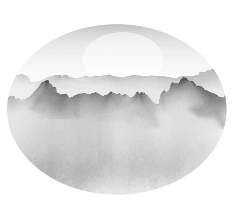 Mountain foggy landscape nature vinyl rug - TenStickers