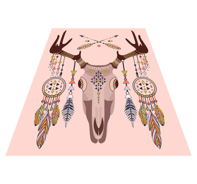 Stylish Antler Motif ethnic vinyl rug - TenStickers