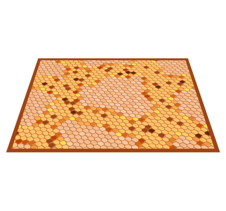 Honeycomb hexagon design kitchen vinyl rug - TenStickers
