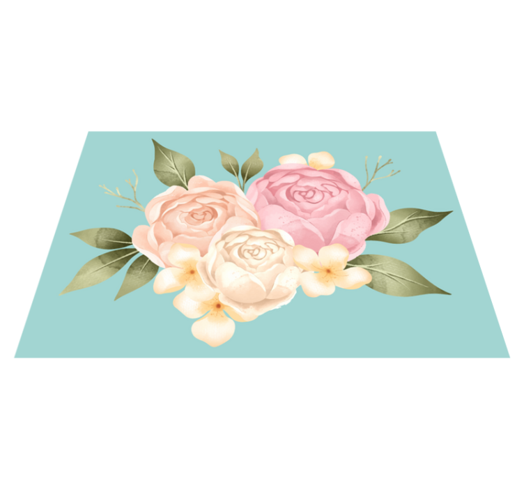 Botanical Composition floral vinyl rug - TenStickers