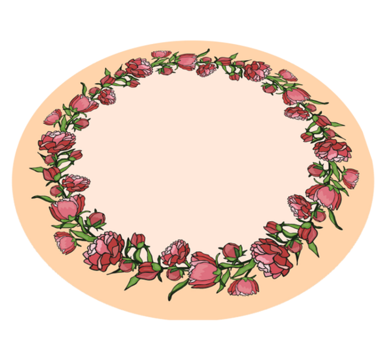 Botanical Round Detail floral vinyl rug - TenStickers