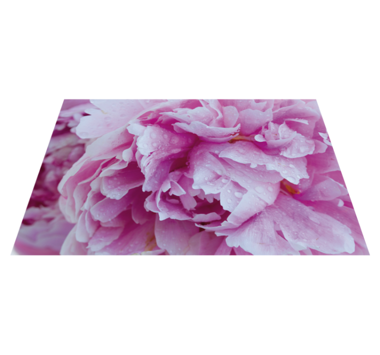 Roseate Peony Bloom floral vinyl rug - TenStickers