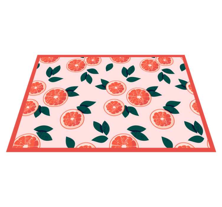 Blush citrus bloom floral vinyl rug - TenStickers