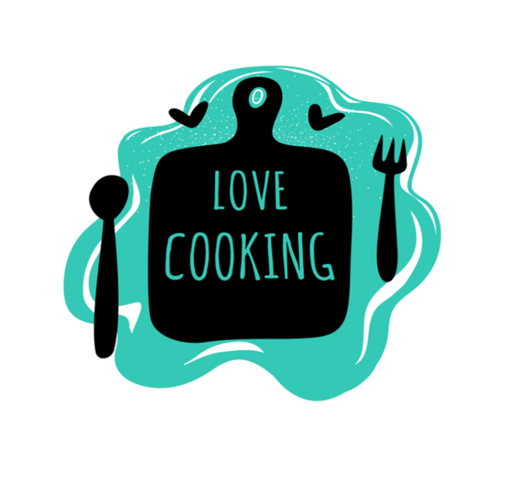Cutting board love cooking kitchen vinyl rug - TenStickers