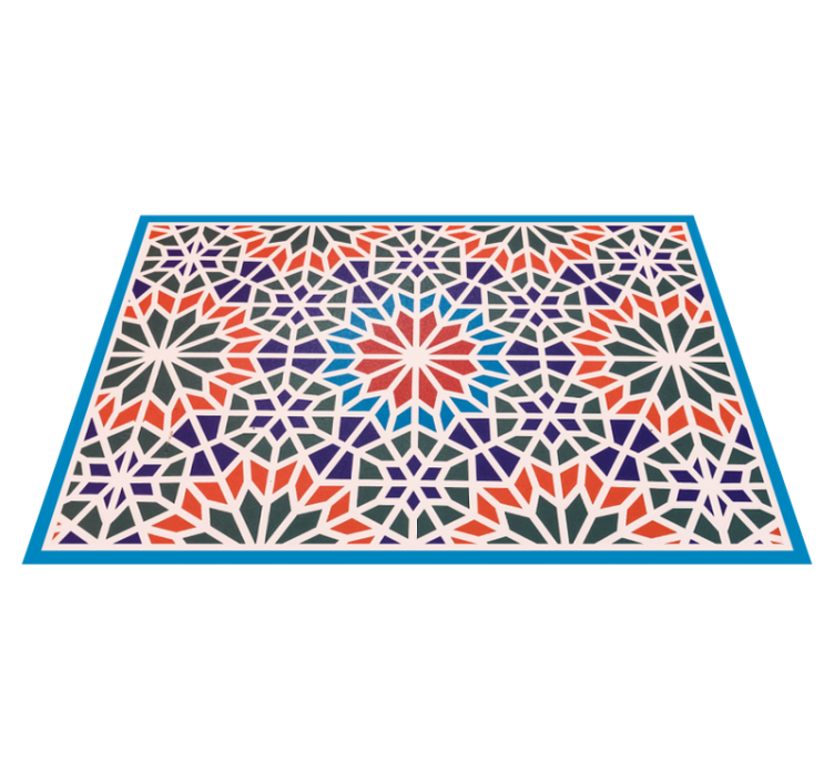 Intricate geometric mosaic vinyl rug - TenStickers