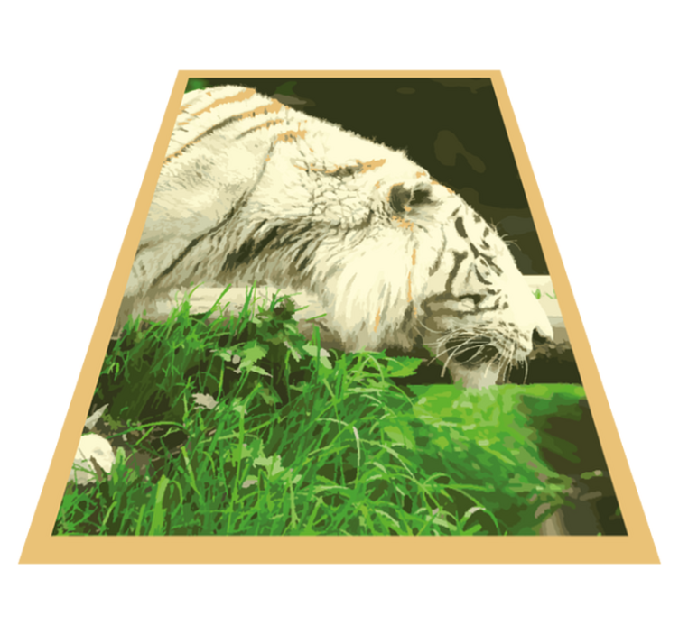 White gger in grass animal vinyl rug - TenStickers