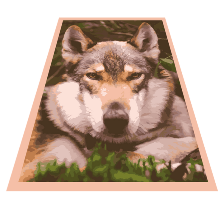 Wolf head design animal vinyl rug - TenStickers