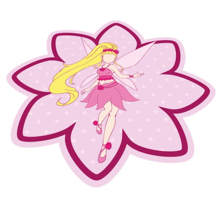 Fairy Blossom Print kids vinyl rug - TenStickers