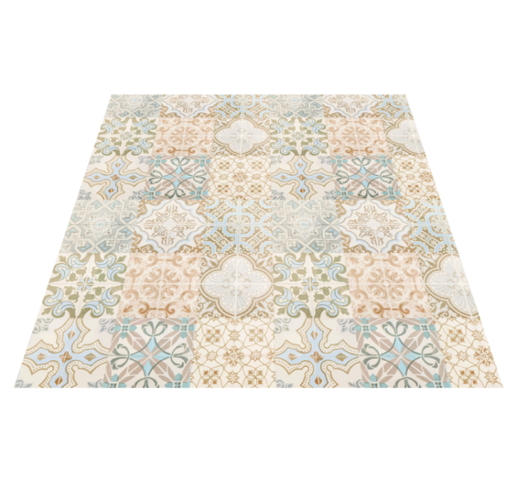 Elaborate Tile Arrangement mosaic vinyl rug - TenStickers