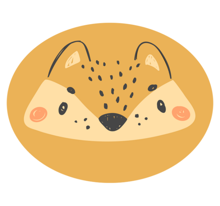Cute Fox Face nursery vinyl rug - TenStickers