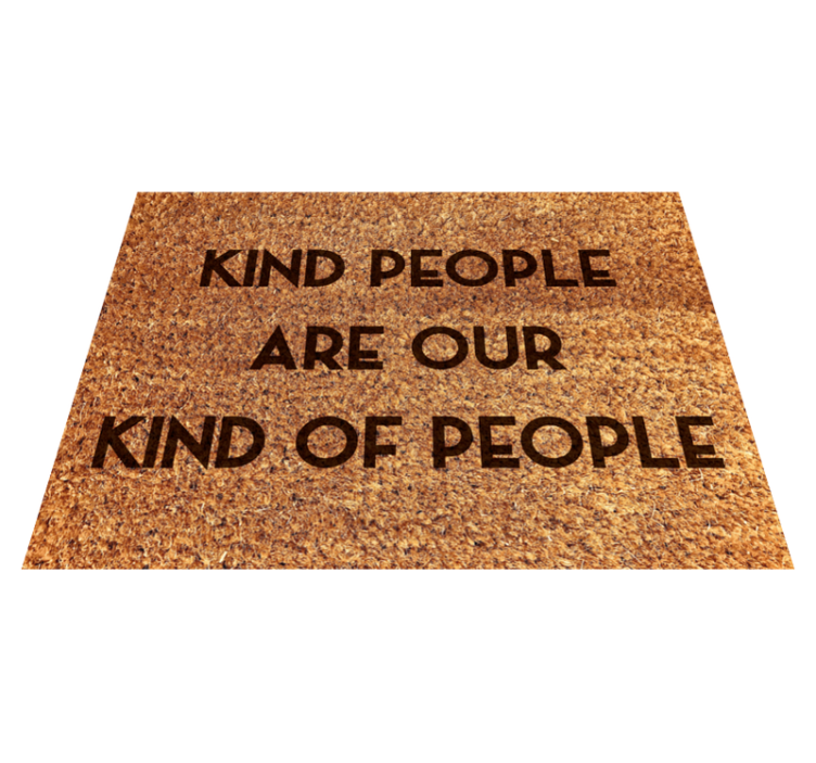 Kind people welcome entrance hall vinyl rug - TenStickers