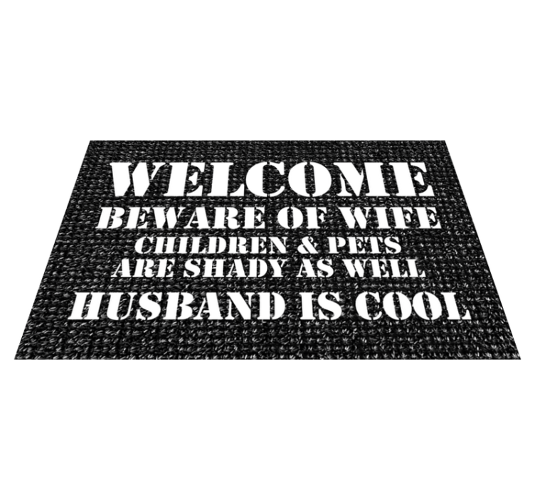 Welcome mat husband is cool entrance hall tiles - TenStickers