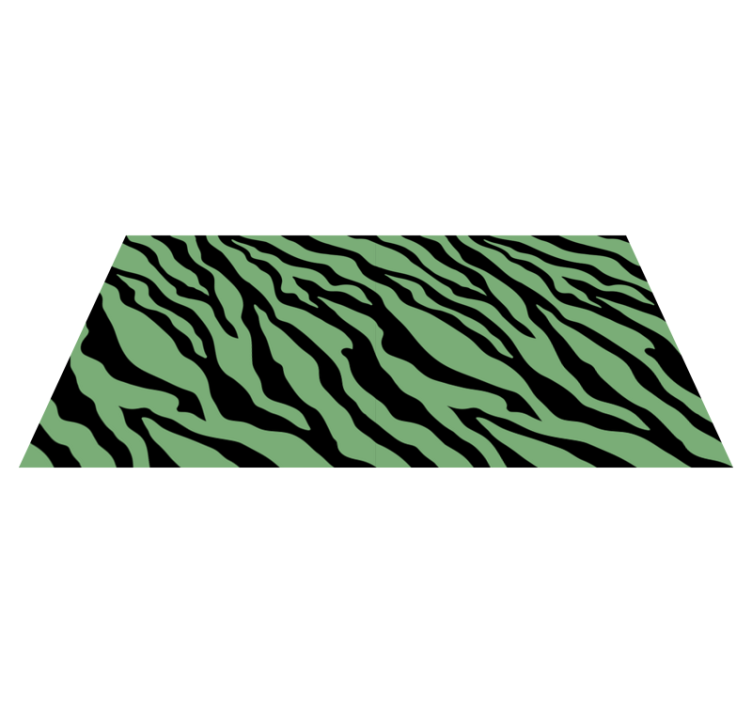 Zebra green stripes animal print vinyl rug - TenStickers