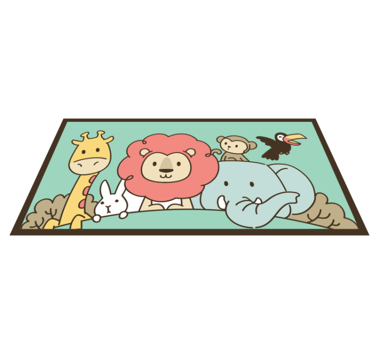 Jungle friends animals kids vinyl rug - TenStickers