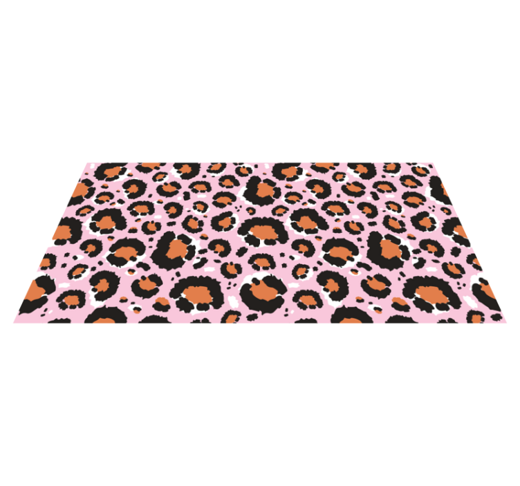 Pink Leopard Print  animal print vinyl rug - TenStickers