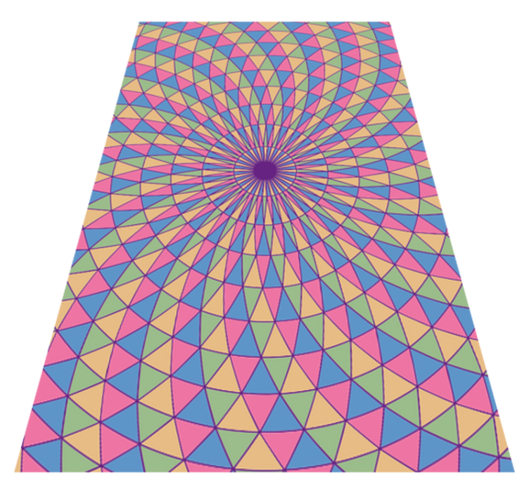Colorful triangle swirls geometric vinyl rug - TenStickers