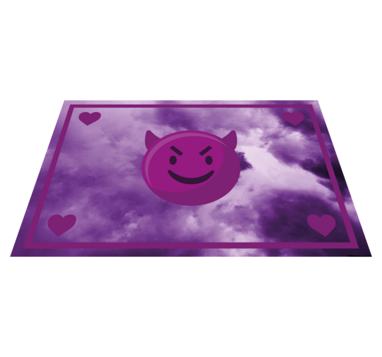 Smiling Devil Emoji teen vinyl rug - TenStickers