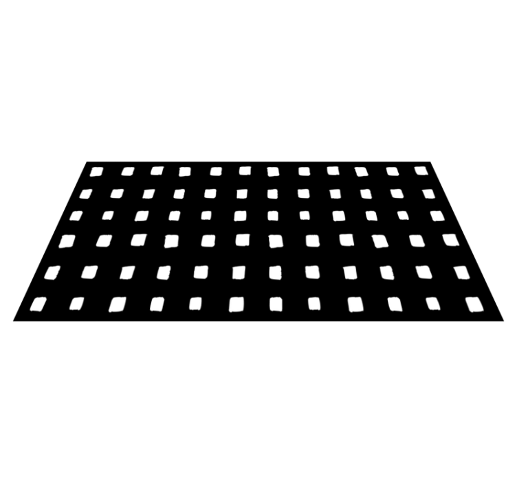 Black and white square pattern minimal vinyl rug - TenStickers