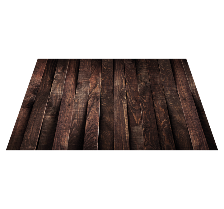 Dark Wood Planks living room vinyl rug - TenStickers