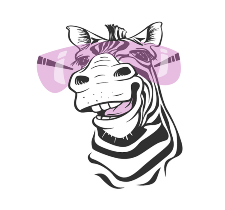 Smiling zebra face animal vinyl rug - TenStickers