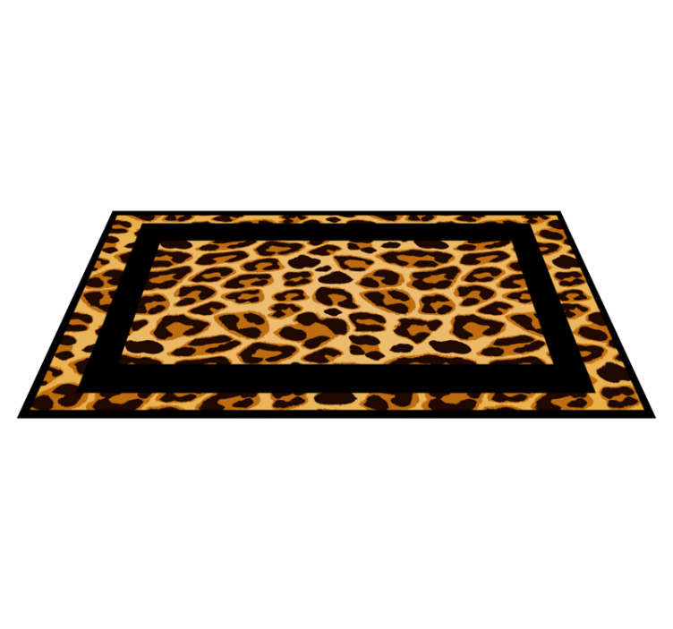 Rectangle leopard skin animal print vinyl rug - TenStickers