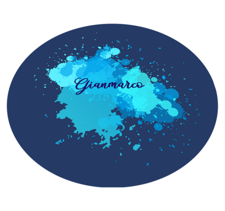 Splashing blue with name teen vinyl rug - TenStickers