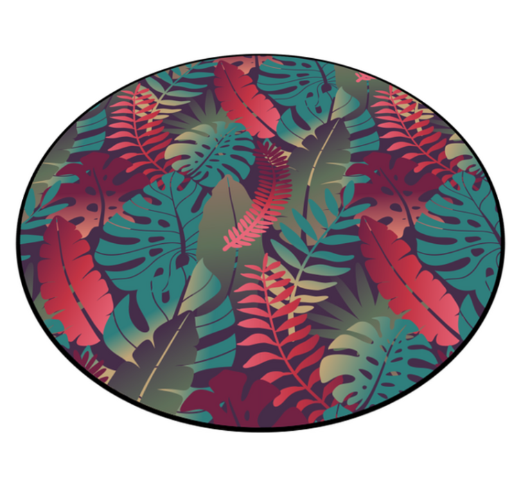 Tropical Leaf Composition nature vinyl rug - TenStickers