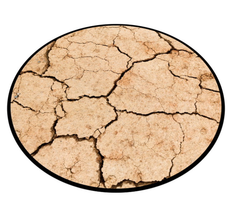 Cracked earth pattern textured vinyl rug - TenStickers