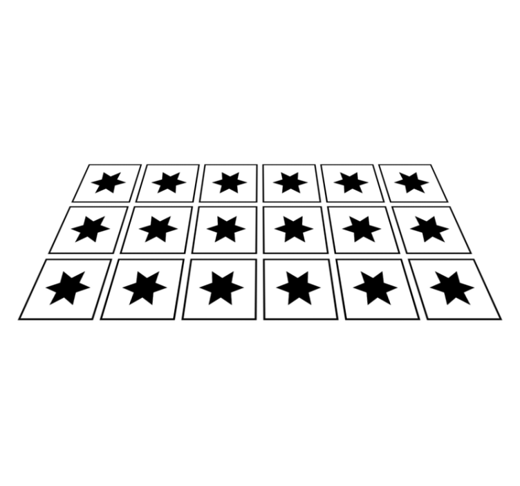 Black and white motif star vinyl rug - TenStickers