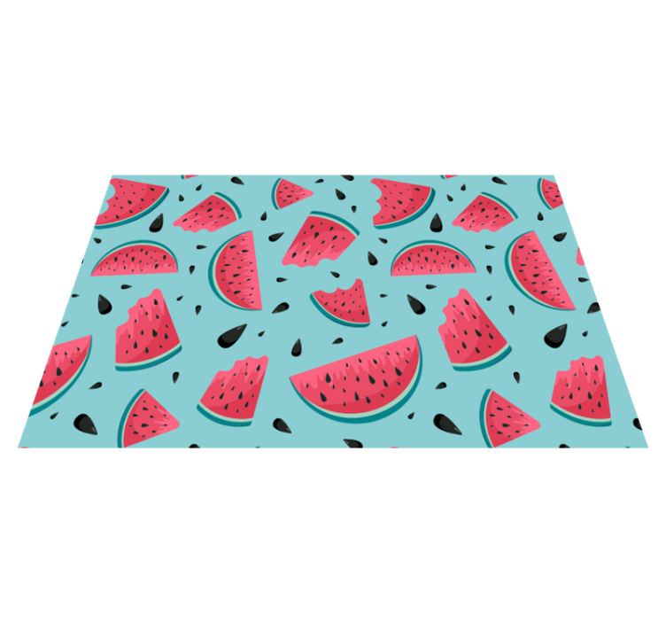 Watermelon slice motif kitchen vinyl rug - TenStickers