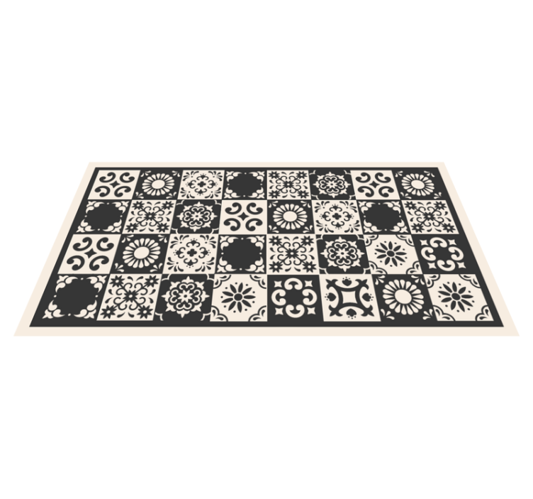 Classic Floral Patterns tile vinyl rug - TenStickers