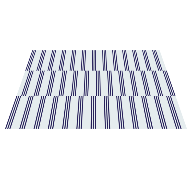 Living room vinyl rug in navy stripe design - TenStickers