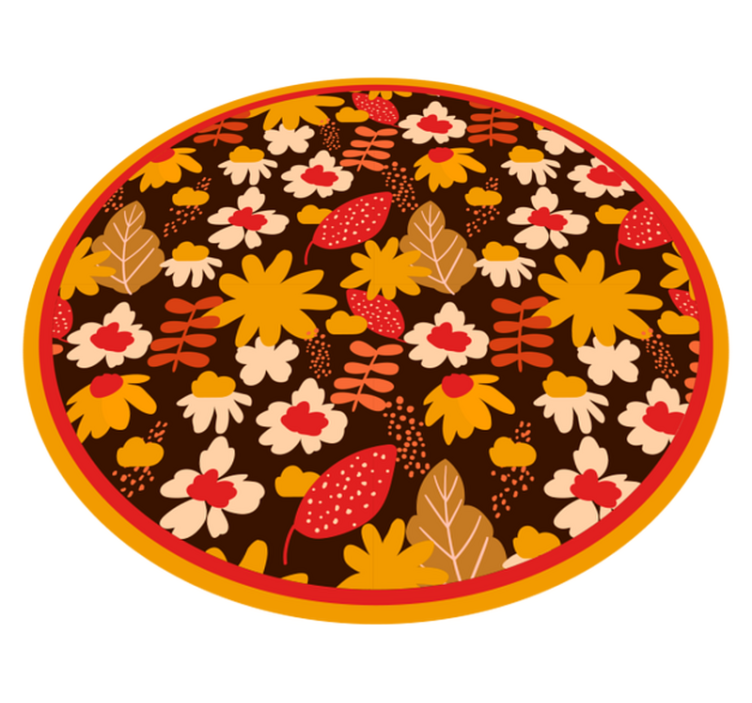 Floral Joyful Emblem floral vinyl rug - TenStickers