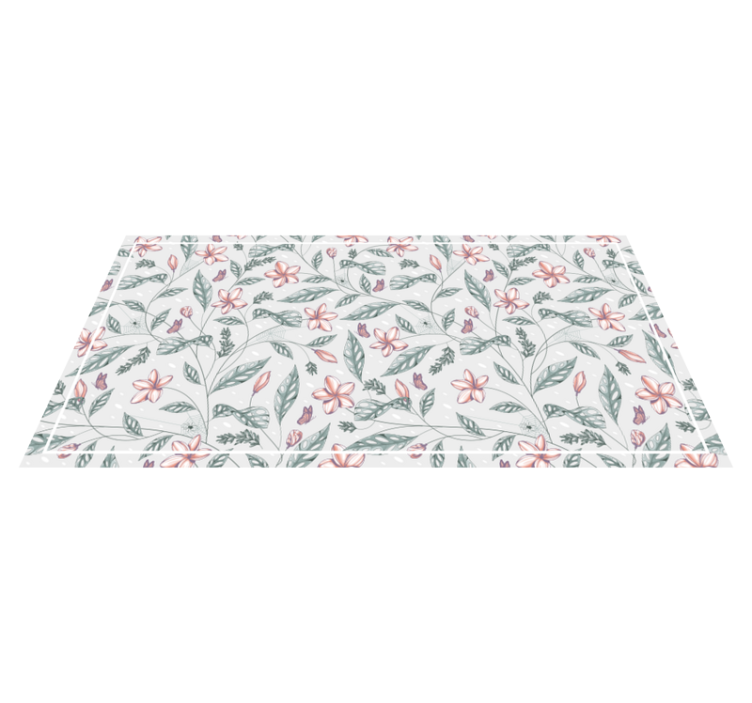 Floral vinyl rug floral greenery design - TenStickers