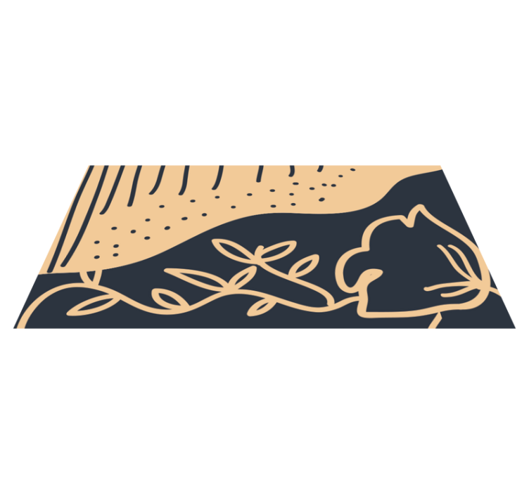 Nature vinyl rug beige leafy design - TenStickers