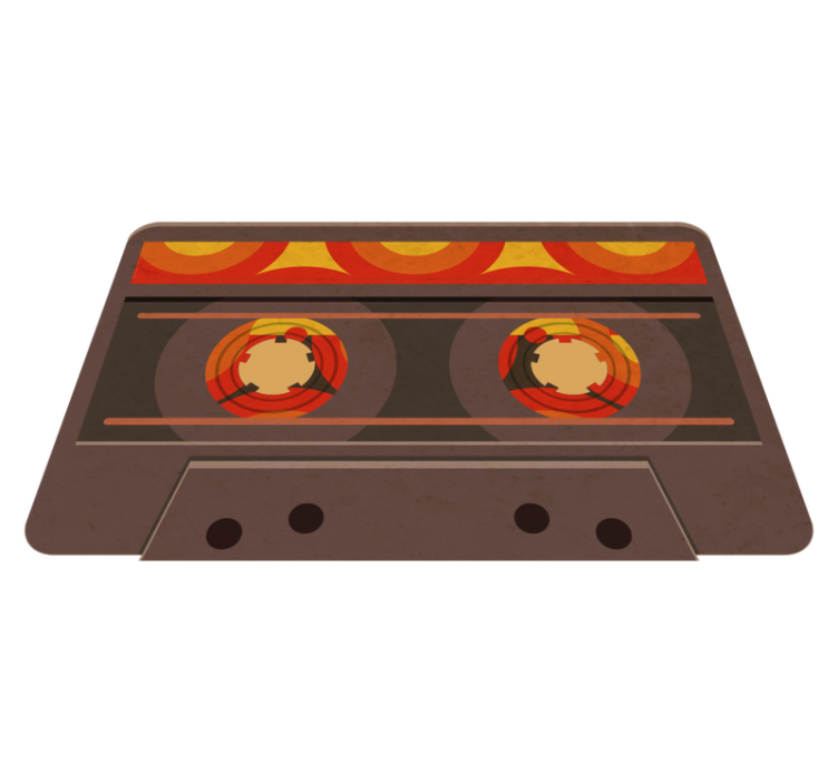 Retro Cassette Illustration modern vinyl rug - TenStickers