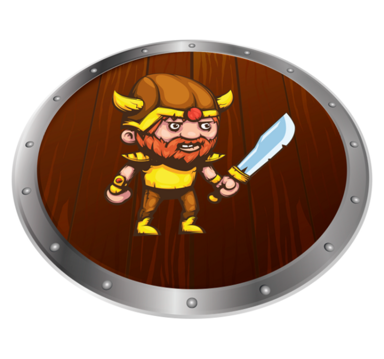 Viking warrior on brown surface kids vinyl rug - TenStickers