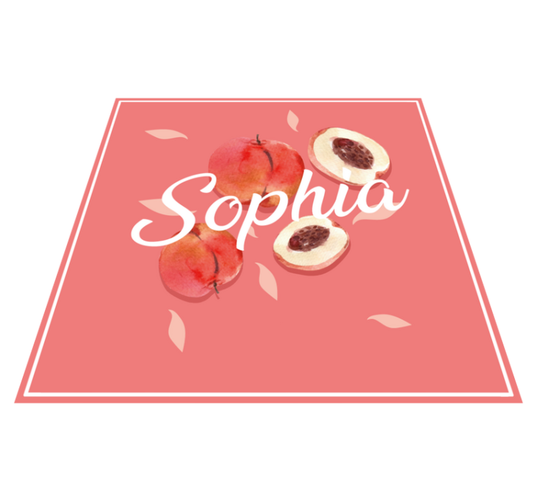 Pink peaches with name teen vinyl rug - TenStickers