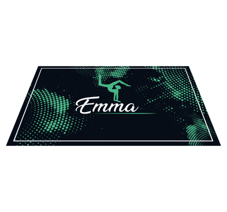 Gymnastics with name bedroom vinyl rug - TenStickers