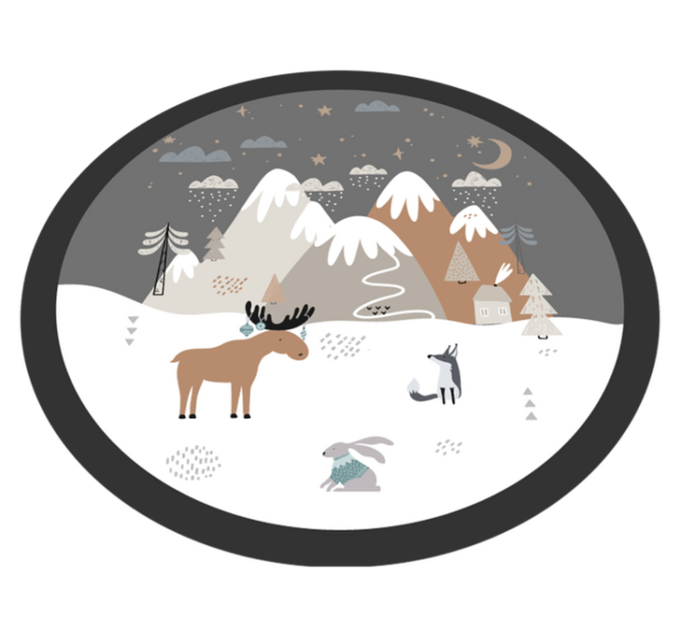 Whimsical Wilderness Scene nursery vinyl rug - TenStickers